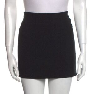 Diane von Furstenberg black mini skirt with side rose gold zipper L